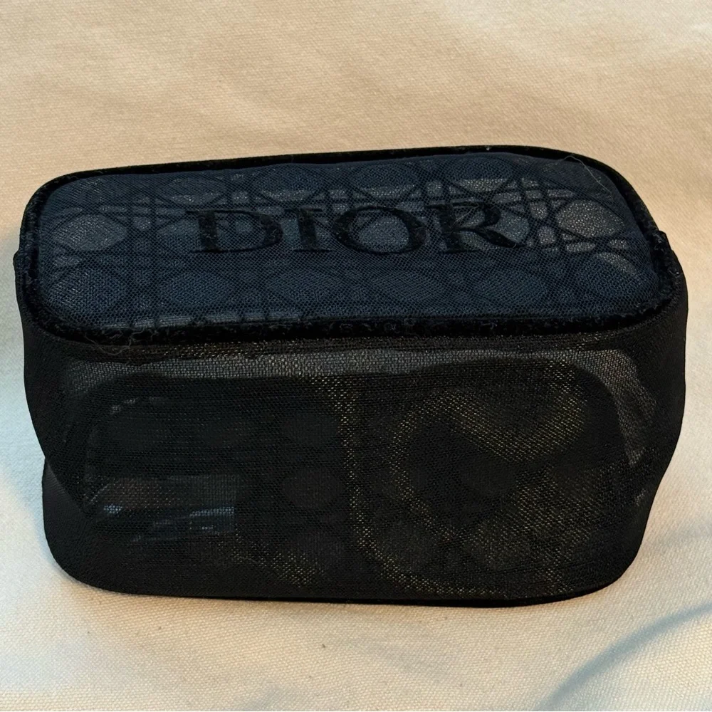 Dior Black Mesh Cosmetic Pouch